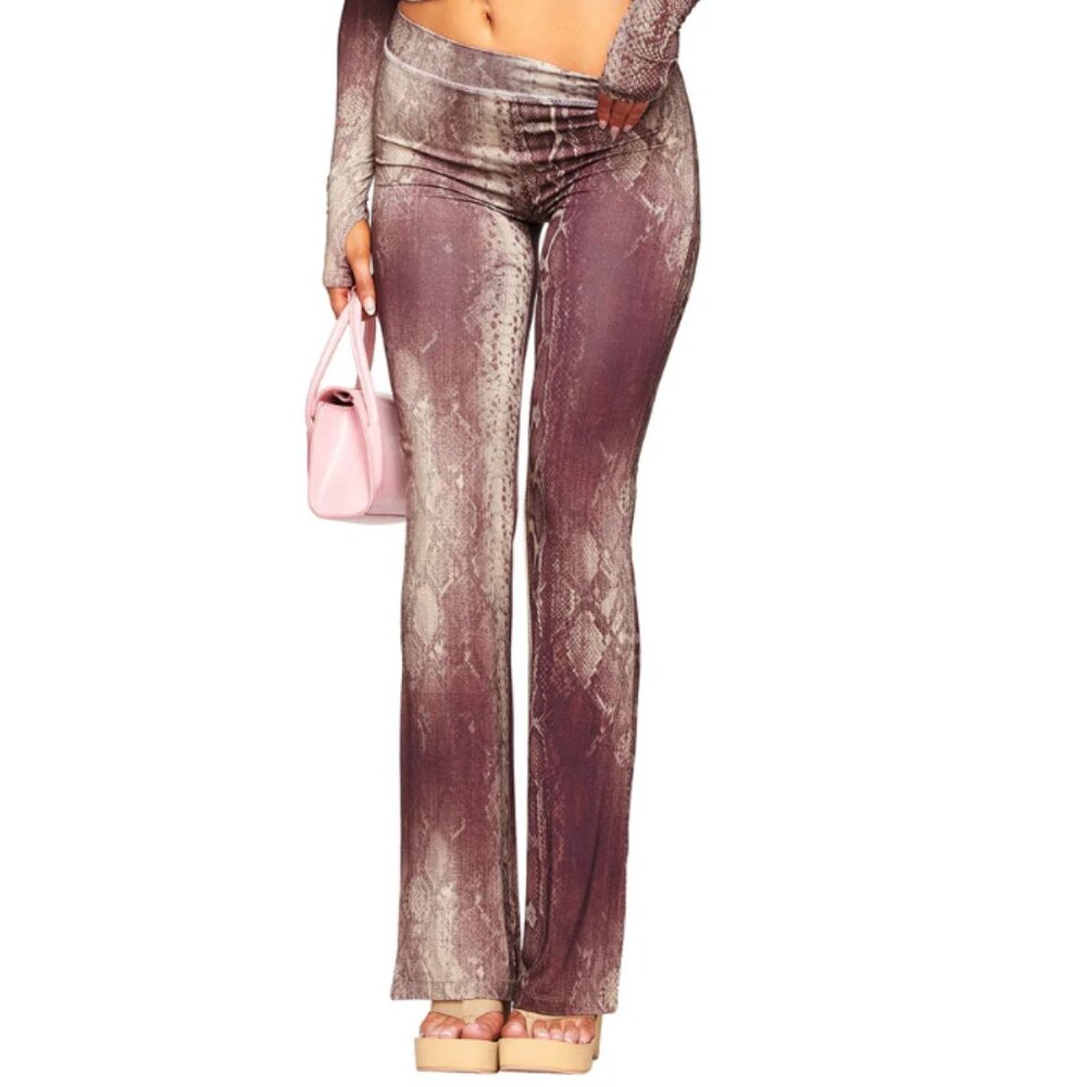 IAMGIA Blare Trackpant Womens Large Snake Print Pants Only Stretch Pull On NEW - Picture 2 of 15